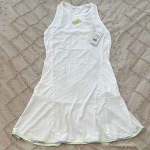 LOTTO White Tennis Dress with Green Accents